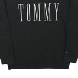 TOMMY HILFIGER Mens Black Crew Neck S Sweatshirt Cotton Blend Pullover