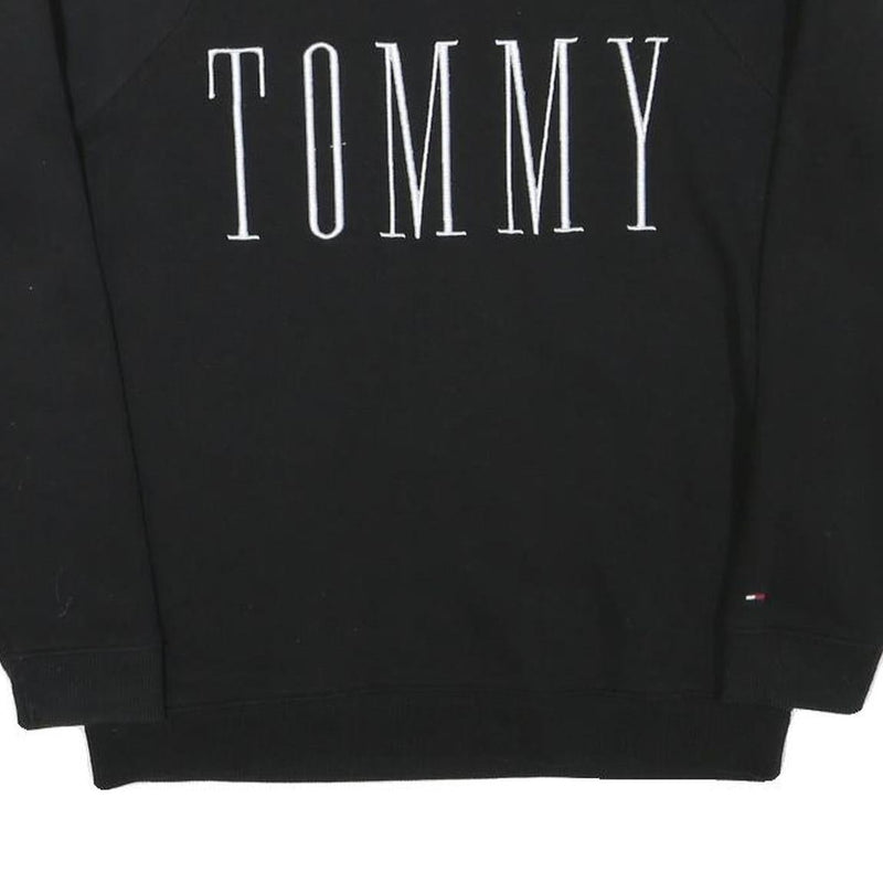 TOMMY HILFIGER Mens Black Crew Neck S Sweatshirt Cotton Blend Pullover
