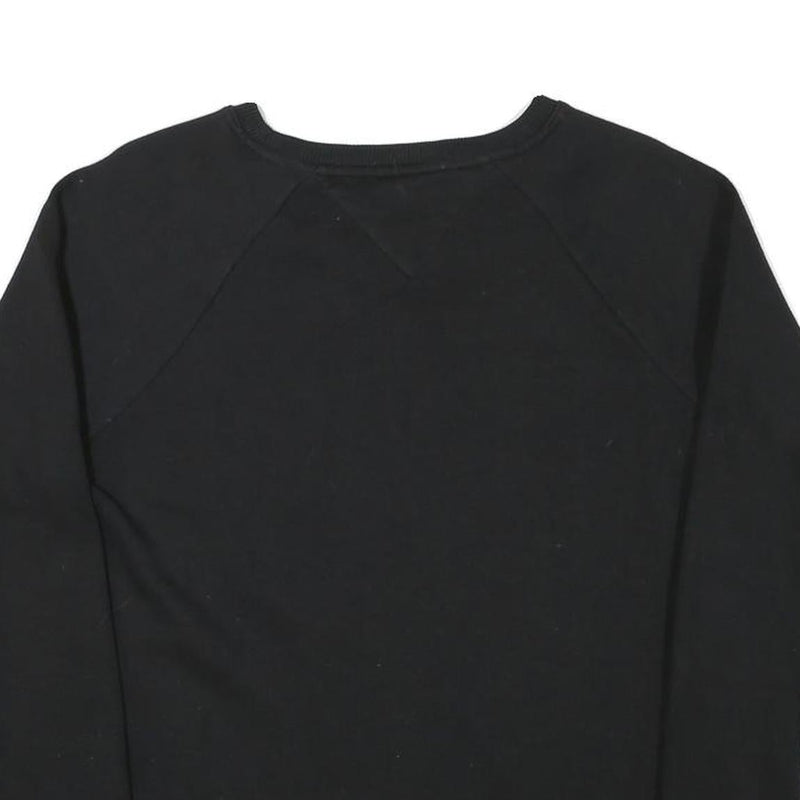 TOMMY HILFIGER Mens Black Crew Neck S Sweatshirt Cotton Blend Pullover