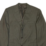 YVES SAINT LAURENT Mens Grey Wool Blend Classic Jacket M Woven Button Closure