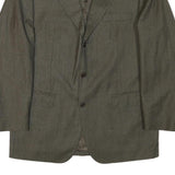 YVES SAINT LAURENT Mens Grey Wool Blend Classic Jacket M Woven Button Closure