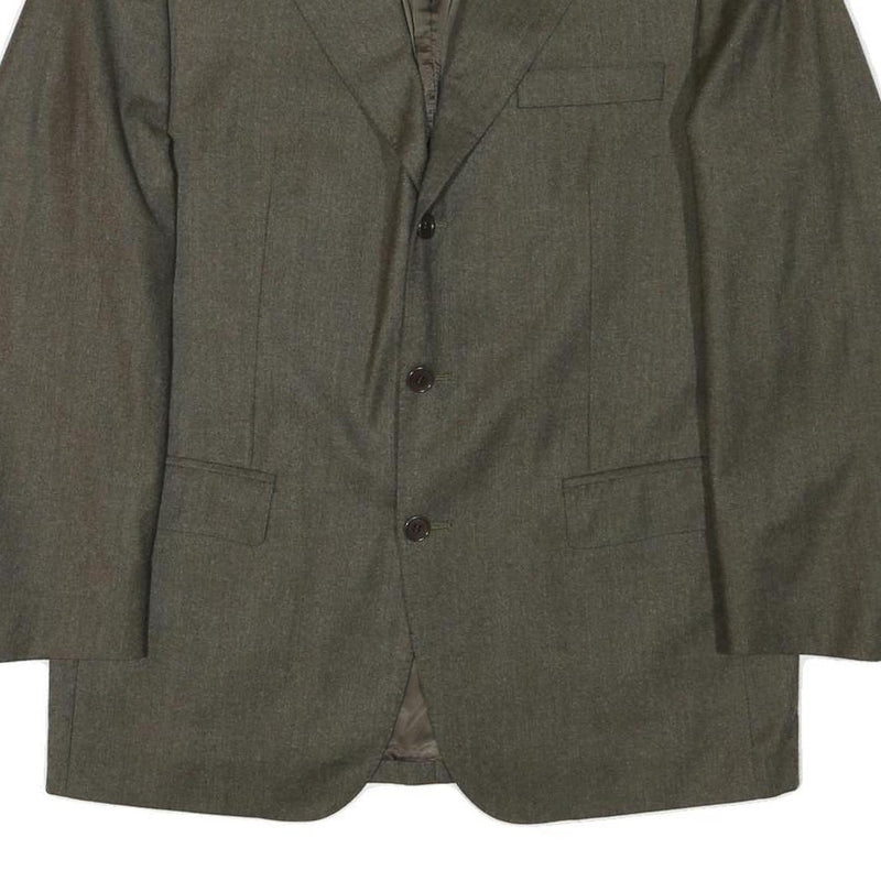 YVES SAINT LAURENT Mens Grey Wool Blend Classic Jacket M Woven Button Closure