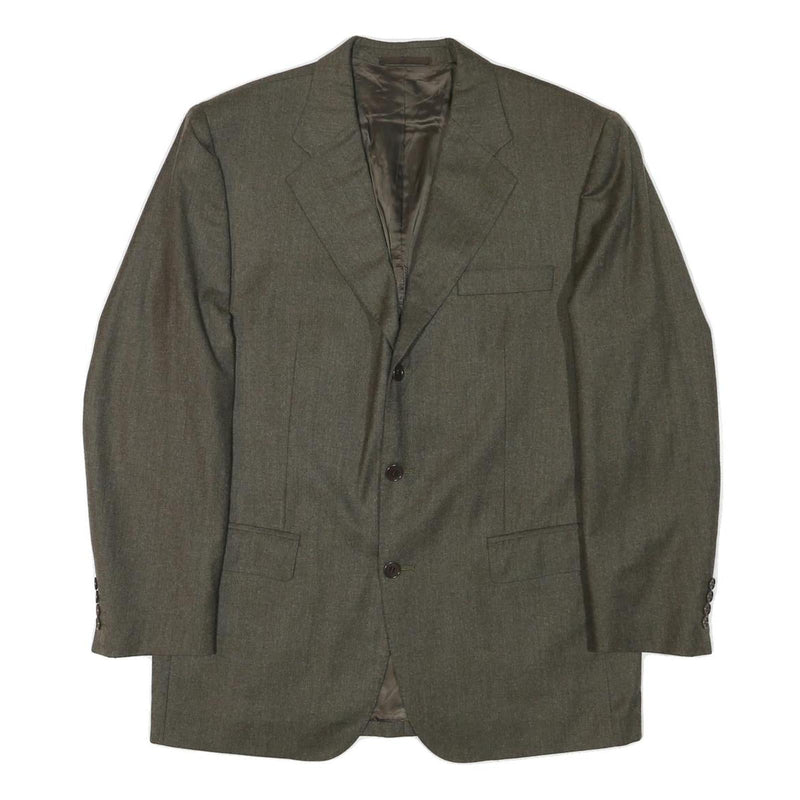 YVES SAINT LAURENT Mens Grey Wool Blend Classic Jacket M Woven Button Closure