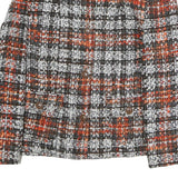 VERSAL Womens Black & Orange Check Button Jacket M Cotton Blend Classic Fit
