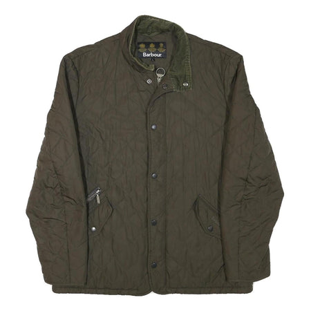 BARBOUR Womens Green Quilted Jacket L Polyester Blend Classic Button Fastening