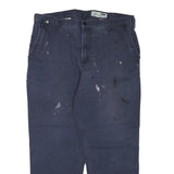 CARHARTT Mens Regular Fit Blue Cotton Blend Trousers W40 L32 Workwear Zip