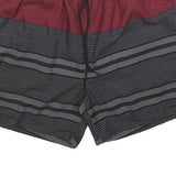NAUTICA Mens Shorts Red & Black Striped XL W34 Casual Drawstring Swimwear
