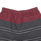 NAUTICA Mens Shorts Red & Black Striped XL W34 Casual Drawstring Swimwear