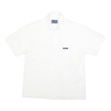 PACIFIC Mens White Cotton Blend Shirt L Casual Short Sleeve Front Pockets