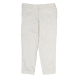 J. CREW Womens White Regular Fit Straight Leg Cotton Blend Trousers W32 L25