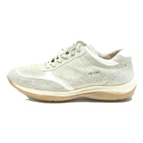 PRADA Womens Leather Low Top Trainers Cream UK 5 Suede Sport Casual Designer