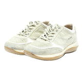 PRADA Womens Leather Low Top Trainers Cream UK 5 Suede Sport Casual Designer