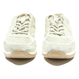 PRADA Womens Leather Low Top Trainers Cream UK 5 Suede Sport Casual Designer