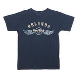 HARD ROCK CAFE Mens Navy Blue Graphic T-Shirt S Short Sleeve Crew Neck Rock
