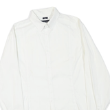 ARMANI JEANS Mens White Formal Shirt S Button Collar Cotton Blend Classic Fit