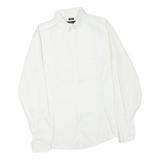 ARMANI JEANS Mens White Formal Shirt S Button Collar Cotton Blend Classic Fit