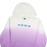 VANS Mens White & Purple Gradient Pullover Hoodie S Off The Wall Print