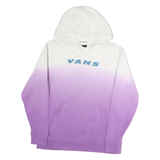 VANS Mens White & Purple Gradient Pullover Hoodie S Off The Wall Print
