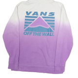 VANS Mens White & Purple Gradient Pullover Hoodie S Off The Wall Print