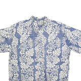 COOKE STREET Mens Blue & White Floral Cotton Blend Short Sleeve Shirt XL Casual