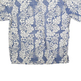 COOKE STREET Mens Blue & White Floral Cotton Blend Short Sleeve Shirt XL Casual