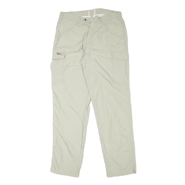 SUNWAY Mens Relaxed Beige Cargo Trousers W30 L31 Polyester Blend Zip Pockets