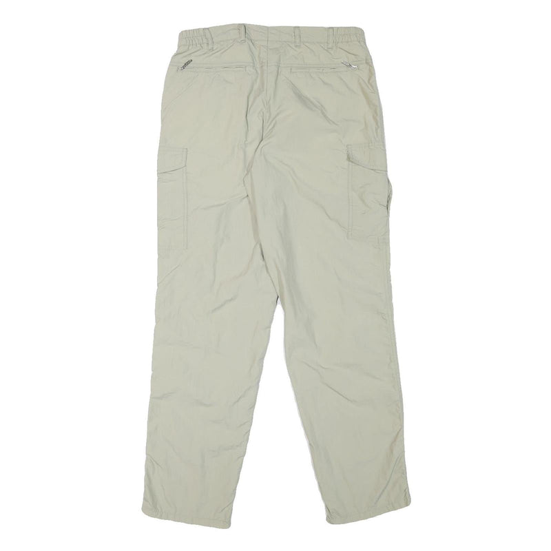 SUNWAY Mens Relaxed Beige Cargo Trousers W30 L31 Polyester Blend Zip Pockets