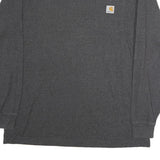 CARHARTT Mens Grey & Yellow Long Sleeve Crew Neck Logo Pocket T-Shirt L