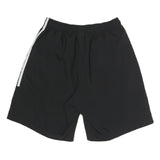 ADIDAS Mens Black Casual Shorts M W28 Polyester Sports Style with Stripes