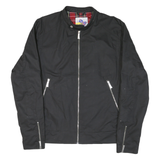HARRINGTON Mens Black Slim Jacket XL Polyester Blend Plain Zip Casual Outerwear