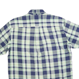 NAUTICA Mens Blue Green Plaid Casual Shirt M Short Sleeve Cotton Blend Button
