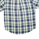 NAUTICA Mens Blue Green Plaid Casual Shirt M Short Sleeve Cotton Blend Button