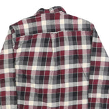 JACHS Mens Burgundy Black & Cream Check Shirt M Casual Long Sleeve Cotton Blend