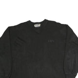 LEASURE WEAR Womens Black Cotton Blend V-Neck Sweatshirt M Casual Pullover