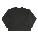 LEASURE WEAR Womens Black Cotton Blend V-Neck Sweatshirt M Casual Pullover
