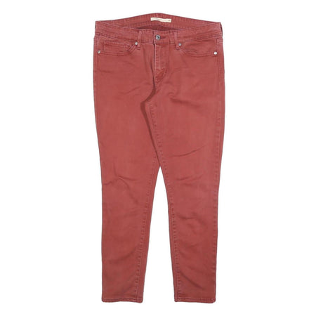 LEVI'S Womens Cotton Blend Rust Slim Skinny Trousers W32 L28 Comfortable Zip