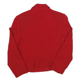 Womens Red Button Up Jacket UK 12 Polyester Blend Double Breasted Classic