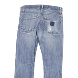CARHARTT Mens Slim Blue Denim Slim Jeans W30 L27 Cotton Blend Zip Pocket
