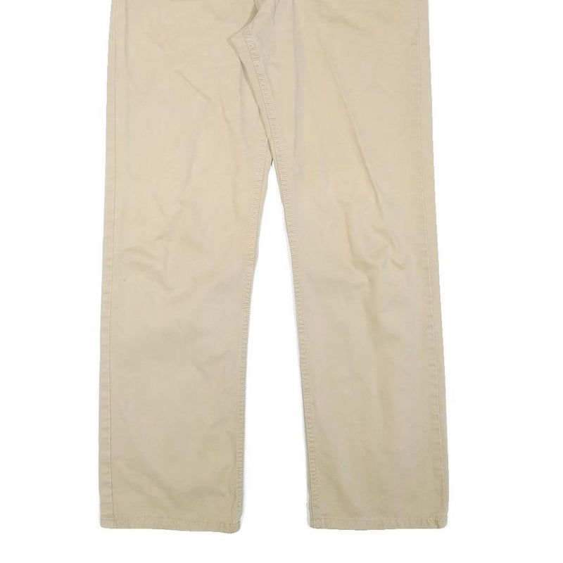 TOMMY HILFIGER Mens Cotton Blend Beige Regular Straight Trousers W34 L30 Casual