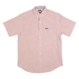 CHAPS RALPH LAUREN Mens Red & White Check Shirt M Cotton Blend Short Sleeve