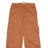 LEVI'S Womens Cotton Blend Relaxed Cargo Trousers Brown W32 L29 Casual Zip