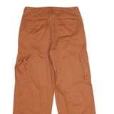 LEVI'S Womens Cotton Blend Relaxed Cargo Trousers Brown W32 L29 Casual Zip
