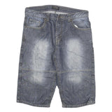 CANDA Mens Denim Blue Casual Shorts XL W32 Cotton Blend Comfortable Fit