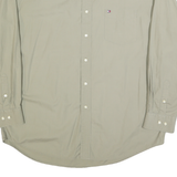 TOMMY HILFIGER Mens Beige Classic Fit Shirt XL Cotton Blend Long Sleeve Button