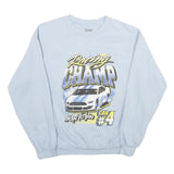 H3S SPORTSGEAR Mens Light Blue Racing Champ Car Graphic Crew Neck S Sweatshirt