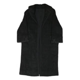 Womens Black Textured Long Sleeve Classic Jacket M Polyester Blend Plain Elegant