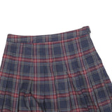 FOREVER 21 Womens Blue & Red Plaid Pleated Mini Cotton Blend Skirt M Schoolgirl
