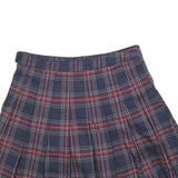 FOREVER 21 Womens Blue & Red Plaid Pleated Mini Cotton Blend Skirt M Schoolgirl