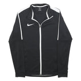 NIKE Mens Black & White Sports Zip Jacket S Polyester Athletic Activewear