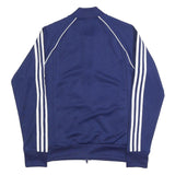 ADIDAS Mens Blue Track Jacket XS Polyester Plain Zip Athletic Casual Sportswear